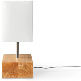Stolová lampa s dreveným podstavcom