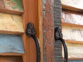 furniture-nabytek.cz - Masívna šatní skriňa Wakefield z recyklovaného dreva, lakovaná, viacfarebná – 90×60×180 cm