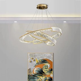 Toolight Toolight, LED krištáľové stropné svietidlo APP1524-CP60/80, zlatá, OSW-06972