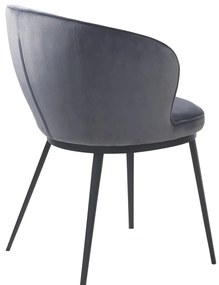 GAIN ČALÚNENÉ JEDÁLENSKÉ KRESIELKO steel grey velvet