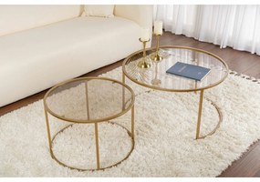 Súprava konferenčných stolíkov Aurum Gold and Bronze 80 cm, 2 ks