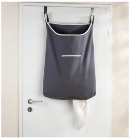 Sivý závesný kôš na bielizeň Wenko Door Laundry, 65 l