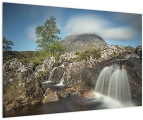 Obraz vodopádov a hory (90x60 cm)