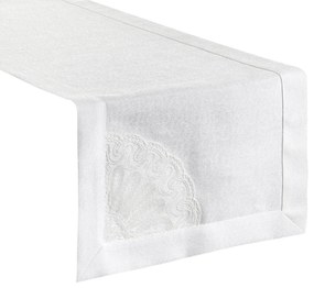 BEHÚŇ NA STÔL BRENDA 40X140 CM BIELY