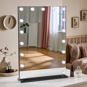 BRILAGI - LED Stmievateľné make-upové zrkadlo HOLLYWOOD LED/15W/230V 55x77 cm čierna