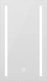 Erga Hana, zrkadlová galérka s LED osvetlením 40x70cm s integrovanou zásuvkou, biela, ERG-V05-HANA-4070-WH