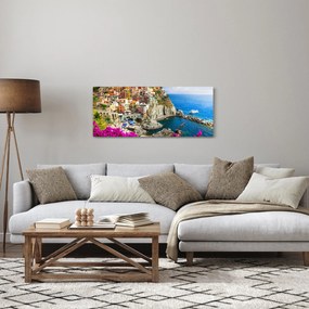 Obraz - Talianska dedinka Manarola (120x50 cm)