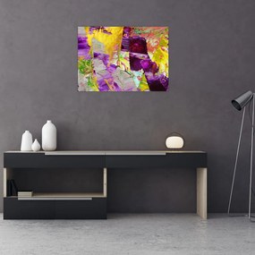 Sklenený obraz abstrakcie - maľba (70x50 cm)