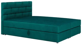 Manželská posteľ Boxspring 140x200 cm Waller Comfort (tmavozelená) (s roštom a matracom). Vlastná spoľahlivá doprava až k Vám domov. 1056370