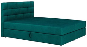 Manželská posteľ Boxspring 160x200 cm Waller Comfort (tmavozelená) (s roštom a matracom). Akcia -21%. Vlastná spoľahlivá doprava až k Vám domov. 1056380