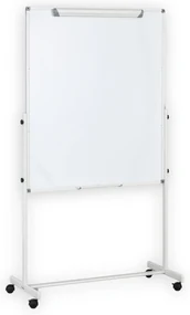 Mobilná otočná tabuľa, flipchart, kombinovaný povrch, 1200 x 1000 mm
