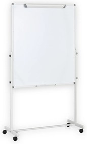 Mobilná otočná tabuľa, flipchart, kombinovaný povrch, 1200 x 1000 mm