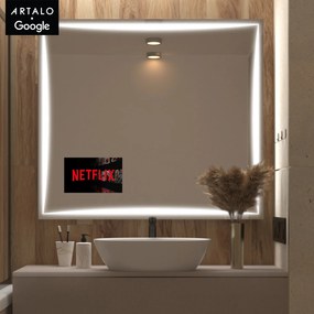 SMART Zrkadlo do kúpeľne s LED osvetlením M5 premium + SmartScreen with Google Chromecast