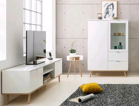 TV skrinka Göteborg, biela / dub sonoma