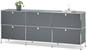 Odkladacia skrinka »CN3« so 6 výklopnými dvierkami, sivá