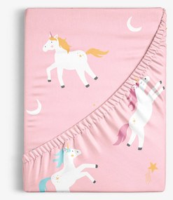 Goldea detská bavlnená napínacia plachta - veselí jednorožci 90 x 200 cm