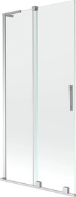 Mexen Velar L, 2-krídlová posuvná vaňová zástena 90 x 150 cm, 8mm číre sklo, chrómový profil, 896-090-003-01-01