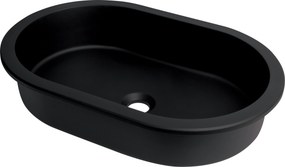 Deante Zápustné/pod doskové umývadlo Silia 58,8x39 cm - CQSNU6U, granit, čierna