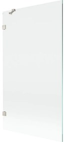 Mexen, Mexen Lunar 1-krídlová vaňová zástena 100 x 150 cm, transparentná, brúsený nikel - 897-100-000-97-00