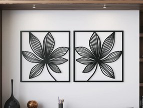 drevko Viacdielny obraz Kvety v zrkadle Rozmer obrazu: 32,5 x 65 cm, Farba dekorácie: Čierna