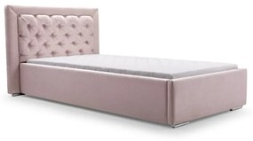 Čalúnená jednolôžková posteľ DANIELLE | ružová  90 x 200 cm
