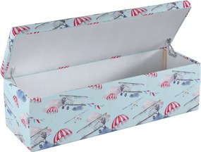 Truhlica čalúnená farba produktu modrá látka vzorované