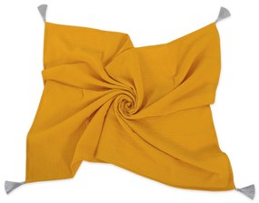 My Sweet Baby Mušelínová deka so strapcami - medovo žltá
