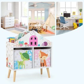 Knižnica v tvare domu s 2 úložnými boxmi