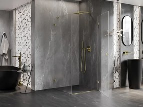 Mexen Lunar-B L, 1-krídlový sprchový kút, pravý, 100 x 100 cm, 8mm číre sklo, zlatý lesklý profil, 832L-100-100-50-00-P