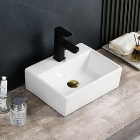 BPS-koupelny Keramické umývadlo na dosku HYD-VA-WH-400 40x30 cm, biele