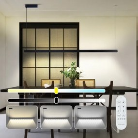 Immax NEO 07308L-LED stmievateľný luster na lankách MADEIRA 44W/230V Wi-Fi Tuya 202 cm čierny