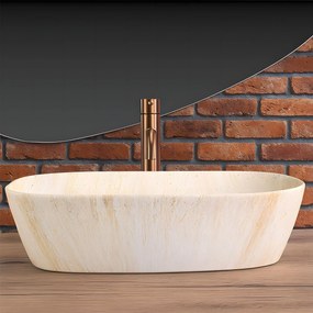 Rea Freja, umývadlo na dosku 512x396x137mm, imitácia kameňa-travertín matný, REA-U6689