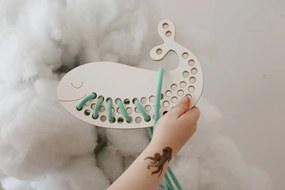 milin Drevená prepletacia-hračka- veľryba