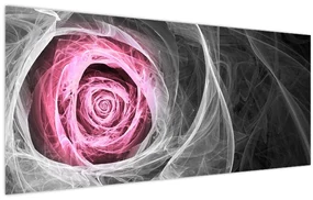 Obraz - Abstraktné ruže, fuchsiová (120x50 cm)