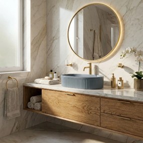 Rea Vanda Blueberry, umývadlo na dosku 490x310x130 mm, modrá matná, REA-U3535