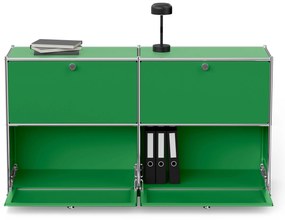 Kovová odkladacia skrinka »CN3« s výklopnými priečinkami, zelená