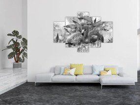 Obraz - Plameniaky graffiti (150x105 cm)