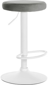 Barová stolička Ponte - zamat, biely rám - Sivá