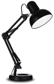Stolná lampa Kelly s kĺbovým ramenom, E27, čierna