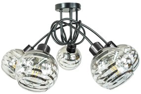 BERGE Stropné svietidlo LED LOFT 5xE27 GLASS BALL stripes