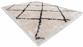 Koberec FLUFFY 2373 shaggy kratka, trellis - krém / antracit