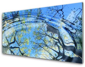 Obraz na skle Voda stromy umenie 140x70 cm