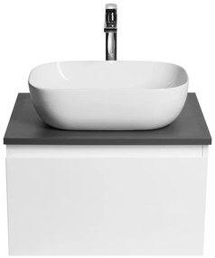 Aqualine Aqualine, ALTAIR skrinka s doskou 58 cm, biela/antracit bridlica, AI263-03