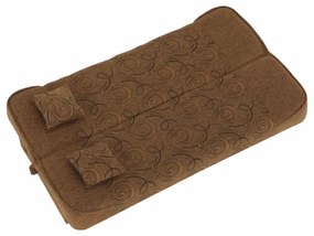 Kondela Pohovka, rozkladacia, látka zlatá + vzor, ASIA NEW