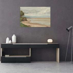 Obraz - Jean-Baptiste-Camille Corot, Beach Near Etretat, reprodukcia (90x60 cm)