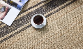 Diamond Carpets India, Ručne viazaný kusový koberec Agra Bridge HL 76 Natural Black, 80x150, béžová, chodba / predsieň