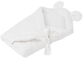 Biela detská zavinovačka z materiálu buklé 35x65 cm – Meowbaby
