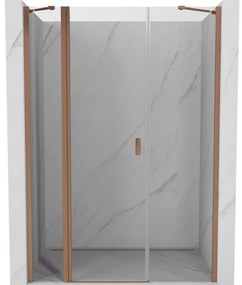 Mexen, Mexen Mist výklopné sprchové dvere 130 cm, transparentné, brúsená meď - 8A4-130-001-65-00