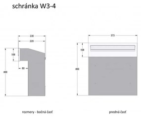 W3 - 4 poštová schránka medený antik Medený antik
