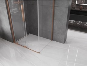 Mexen Velar L, sprchový kút s posuvnými dverami 120 x 85 cm, 8mm číre sklo, medená matná, 871-120-085-03-65